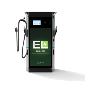 Напольная зарядная станция Eco-Link DC с двумя пистолетами и рекламным экраном